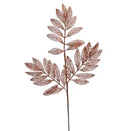 GLITTER LEAVES SPRAY 80CM COPPER
