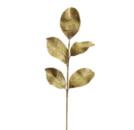 GLITTER LEAVES 67CM SPRAY