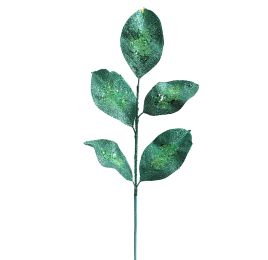 GLITTER LEAVES 67CM SPRAY