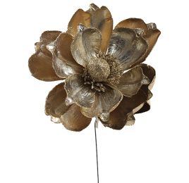 LARGE MAGNOLIA ON CLIP D21CM CHAMPAGNE