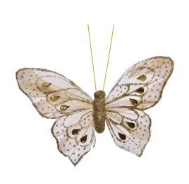BUTTERFLY 12 CM ON CLIP GOLD