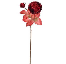 ROSE SPRAY 65CM GOLD RED