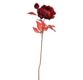 PEONY SPRAY 80CM GOLD RED