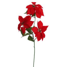 POINSETTIA X3 BRANCH 70CM RED