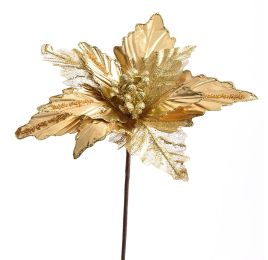 POINSETTIA PICK H25 D31CM GOLD