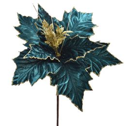 POINSETTIA PICK H29 D26CM BLUE GREEN