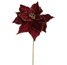 BAROCK  POINSETTIA D26CM H50CM BURGUNDY