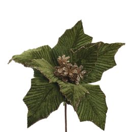 POINSETTIA D23CM H45CM GREEN