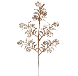 CURLED LEAF 39CM 6PCS IN POLYBAG GOLD