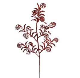 CURLED LEAF 39CM 6PCS IN POLYBAG RED