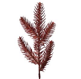 PINE SPRAY 28CM 6PCS IN POLYBAG RED
