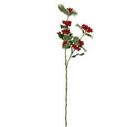 HOLLY LEAF SPRAY X2 56CM CREAM GREEN