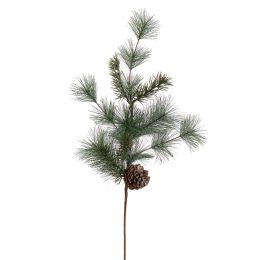 PINE BRANCH W/CONE 75CM GREEN