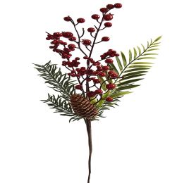 BERRY CONE LEAVES 58CM SPRAY