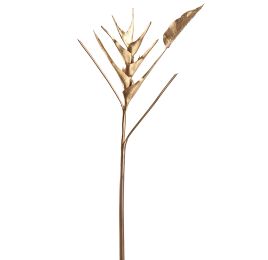 METALLIC HELICONIA SPRAY 85CM GOLD