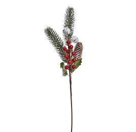 PINE PICK W/BERRY 45CM RED