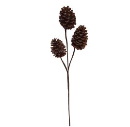PINE CONE SPRAY 55CM BROWN