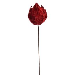 VELVET BALL ON STEM 50CM RED