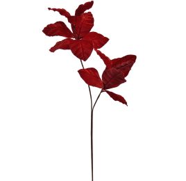 VELVET LEAVES SPRAY 70CM RED