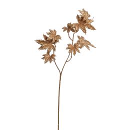 PLASTIC LEAF BRANCH 70CM GOLD