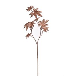 PLASTIC LEAF BRANCH 70CM ROSE