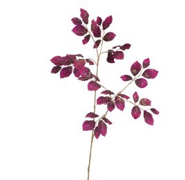 LARGE LEAF BRANCH GOLDSTEM 120CM PURPLE