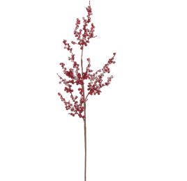 SNOWED BERRY BRANCH 70CM RED