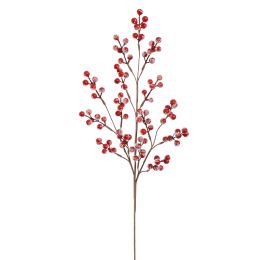 SNOWED BERRY SPRAY 76CM RED