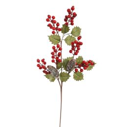 BERRY PINECONE SPRAY 78CM RED