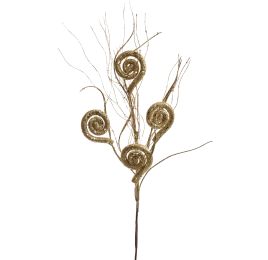 CURLED GLITTER BRANCH 70CM GOLD