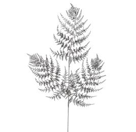 GLITTER FERN X3 88CM SILVER