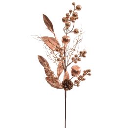 APPLE CONE METALLIC LEAVES 67CM COPPER
