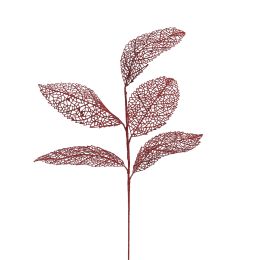LARGE ROUND LEAF BRANCH 90CM RED