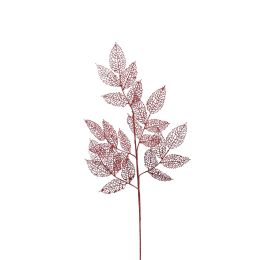 LARGE LEAF BRANCH 90CM RED