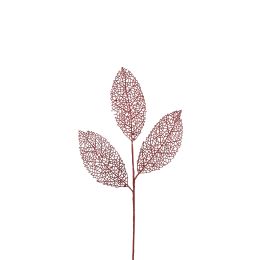 ROUND LEAF BRANCH 75CM RED