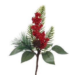 BERRY PINE PICK 25CM RED