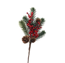 BERRY PINE PICK 30CM RED
