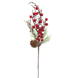 BERRY PINE PICK 45CM RED