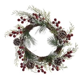 PINE NEEDLE WREATH 40CM RED