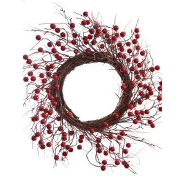 BERRY WREATH 45CM RED