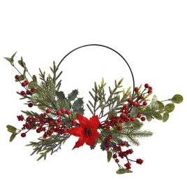 POINSETTIA BERRY RING 50CM RED