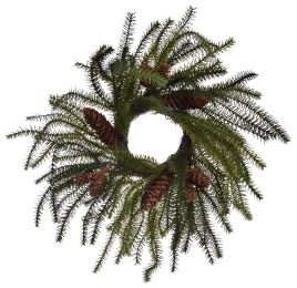 LONG PINE WREATH 50CM GREEN
