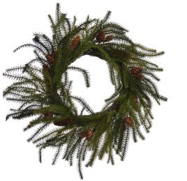 LONG PINE WREATH 60CM GREEN