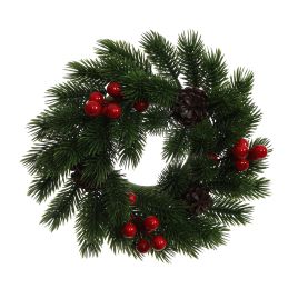 PINE BERRY WREATH 25CM GREEN