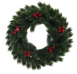 PINE BERRY WREATH 40CM GREEN