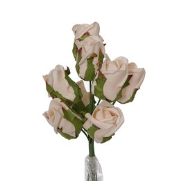 Foam half open roos - champagne H 27 CM