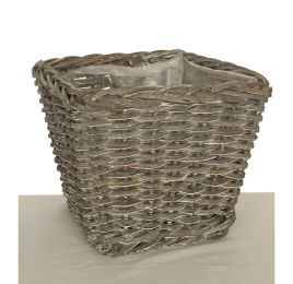SQUARE WOOD BASKET 30X30X22 CM