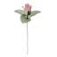 ROSE BUD W/LVS ON STEM PINK