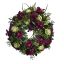 ROSE/GERBERA/DILL ON WREATH BURGUNDY GREEN