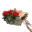 ROSE HYDRANGEA ARRANGEMENT IN BASKET 22X28CM RED